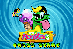 Planet Monsters title screen for GameBoy Advance